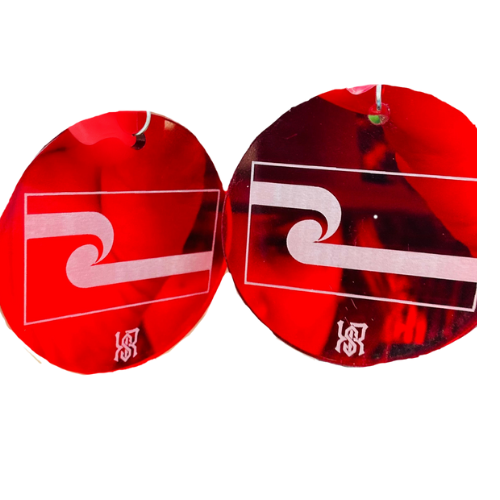 TINO RED EARRINGS (smaller lightweight size 30x30)