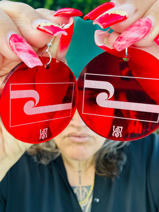 TINO RED EARRINGS (smaller lightweight size 30x30)