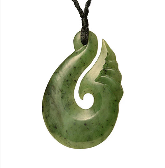 Large Greenstone Hook Pendant