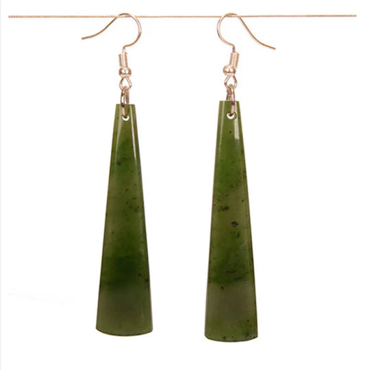 Greenstone Adze style earrings